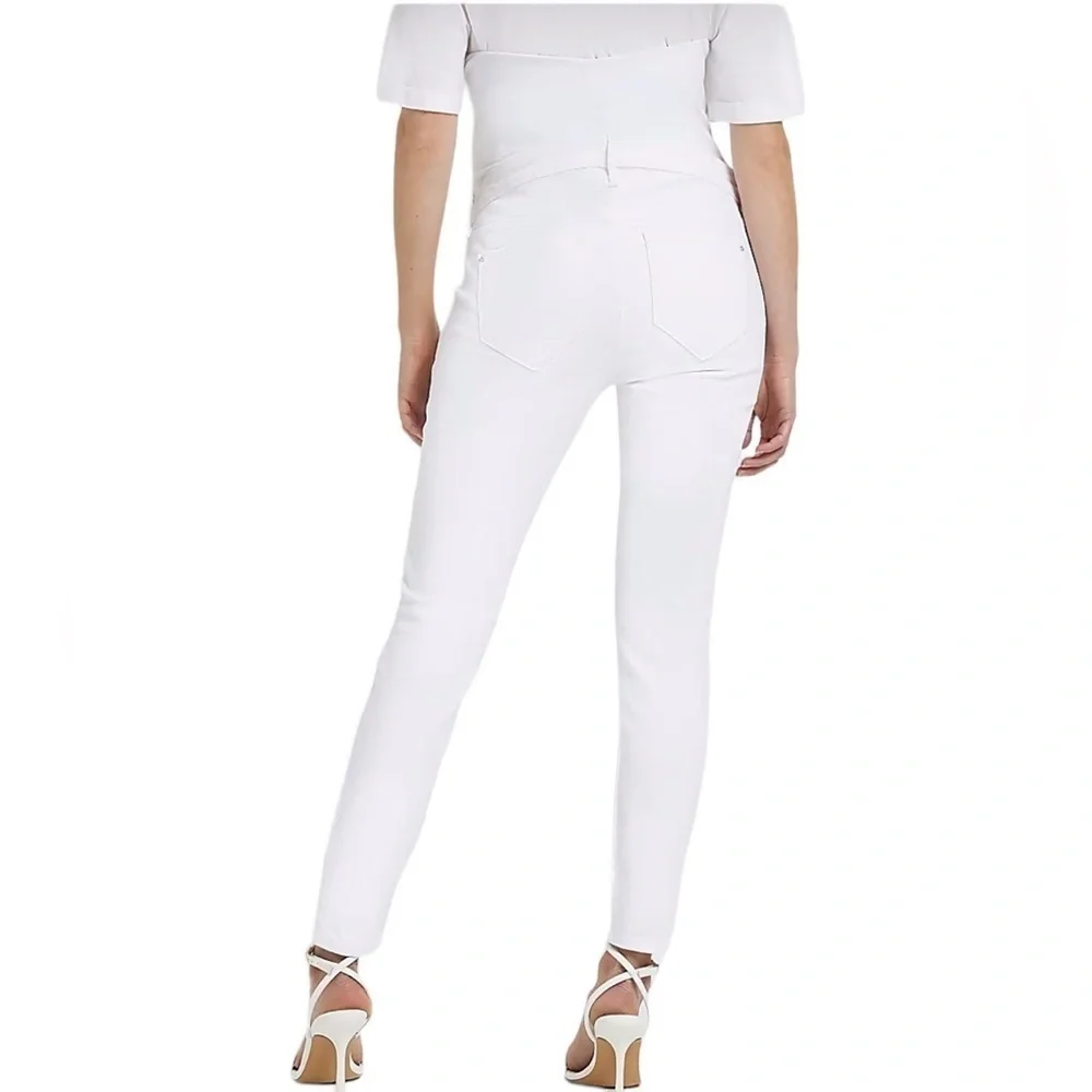 River Island maternity WHITE MOLLY MID RISE SKINNY JEANS SZ 10